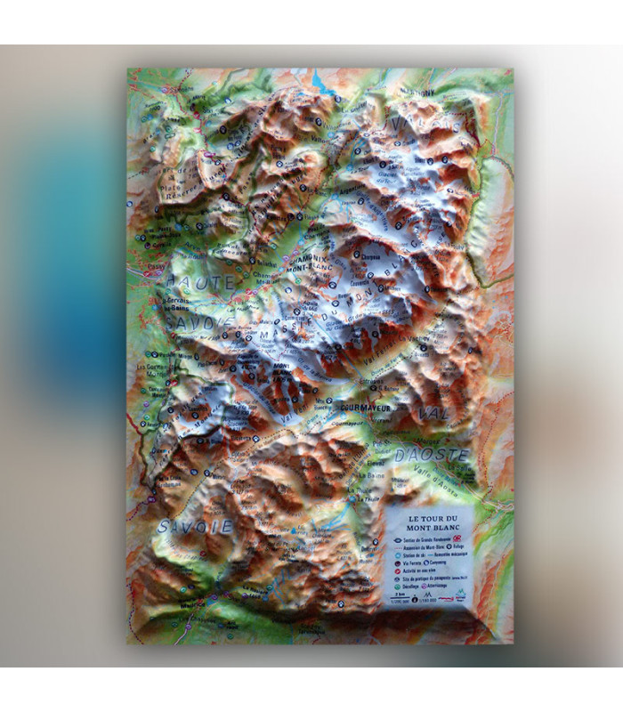 3DMap Mini Relief Map of the Tour du Mont Blanc
