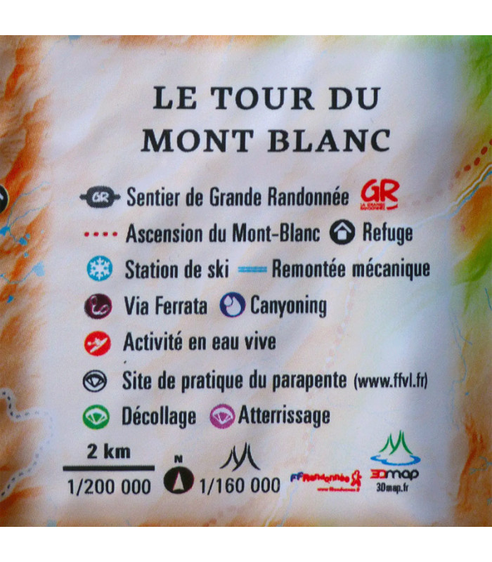 Mini Reliefkarte der Mont-Blanc-Tour 3DMap