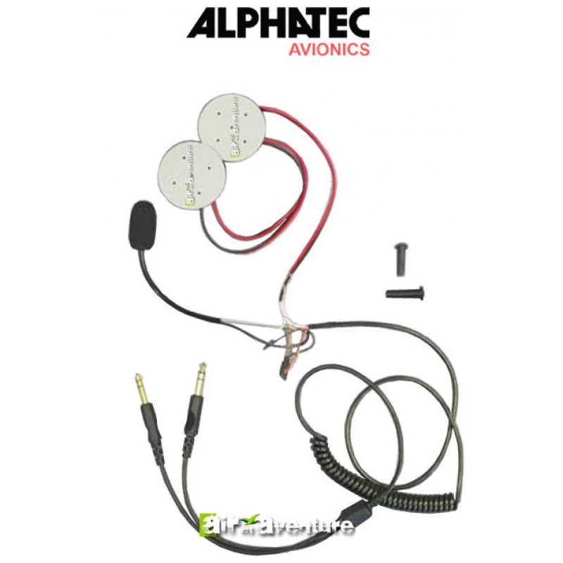 Kit écouteurs plats avec bras de micro pour casque ouvert - as-83-jet-m1