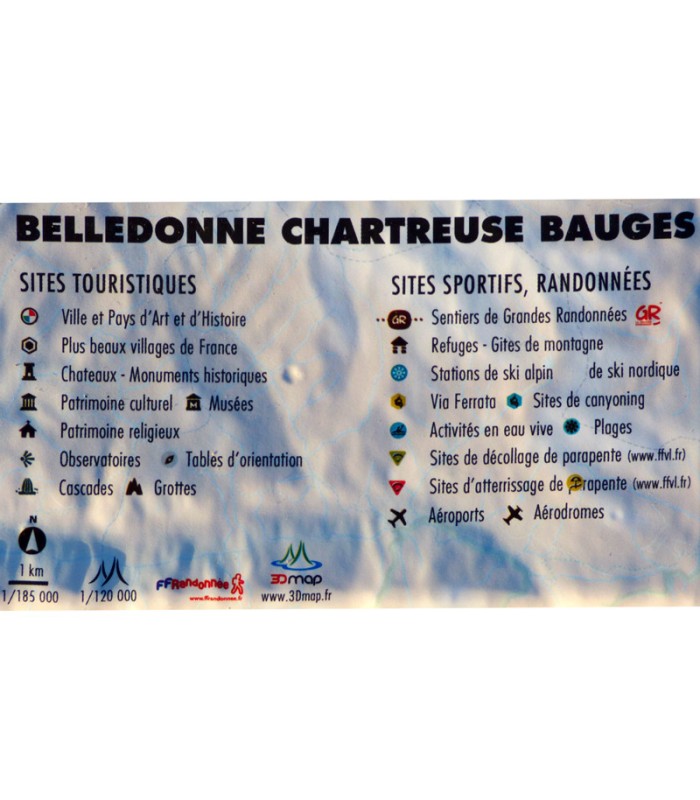 Carte en Relief de Belledonne Chartreuse Bauges 3DMap