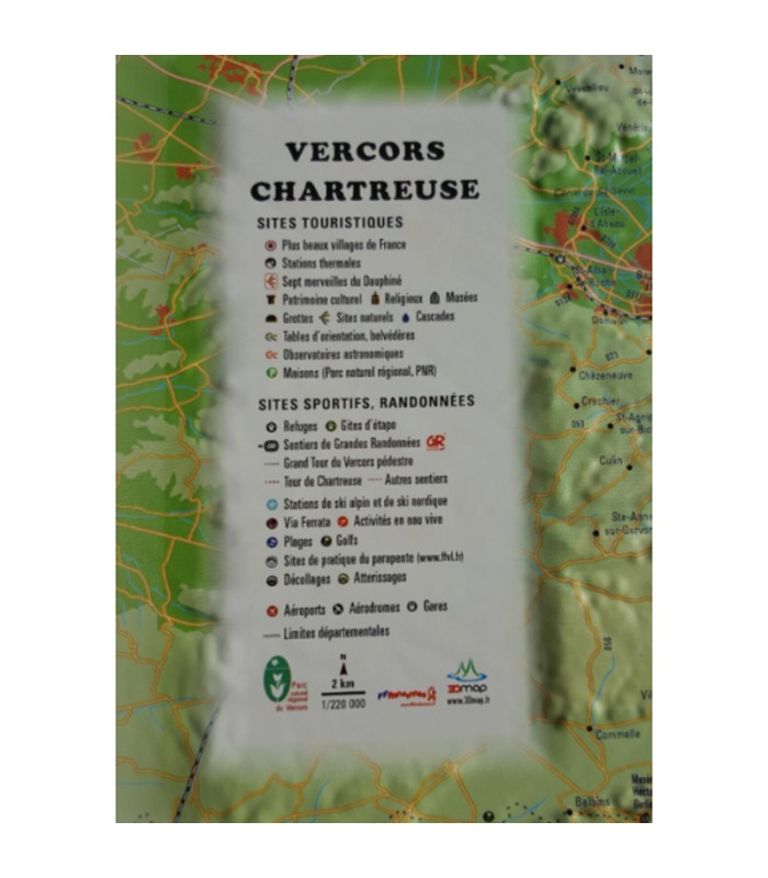 Carte en Relief du Vercors et de la Chartreuse 3DMap