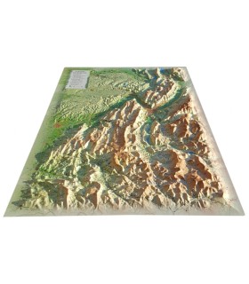 Carte en relief 3D map de la région du Vercors et de la Chartreuse