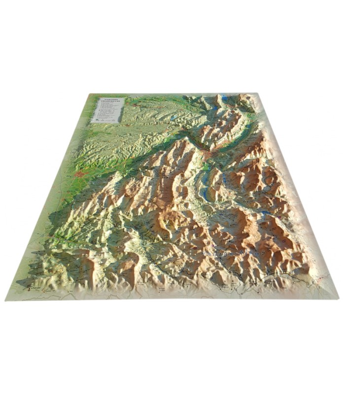 3D-Reliefkarte der Region Vercors und Chartreuse