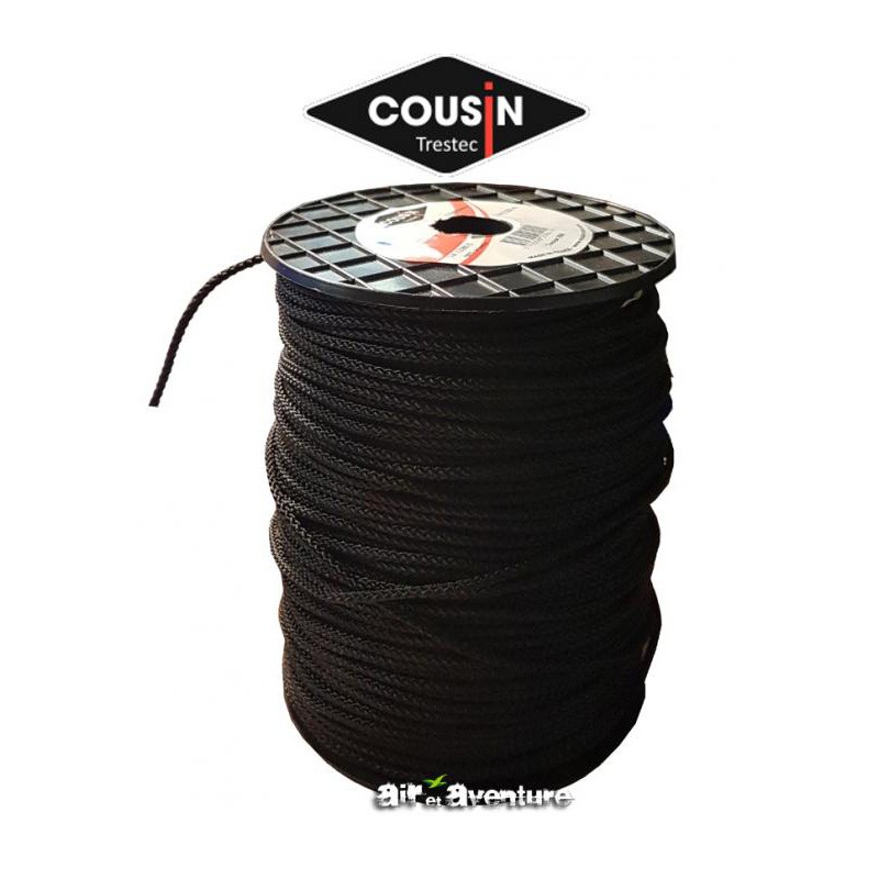 Cordelette Polyester Tressée Noir 3mm - Autres Quincaillerie