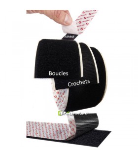 Velcro adhésif 50 mm Boucles + Crochets