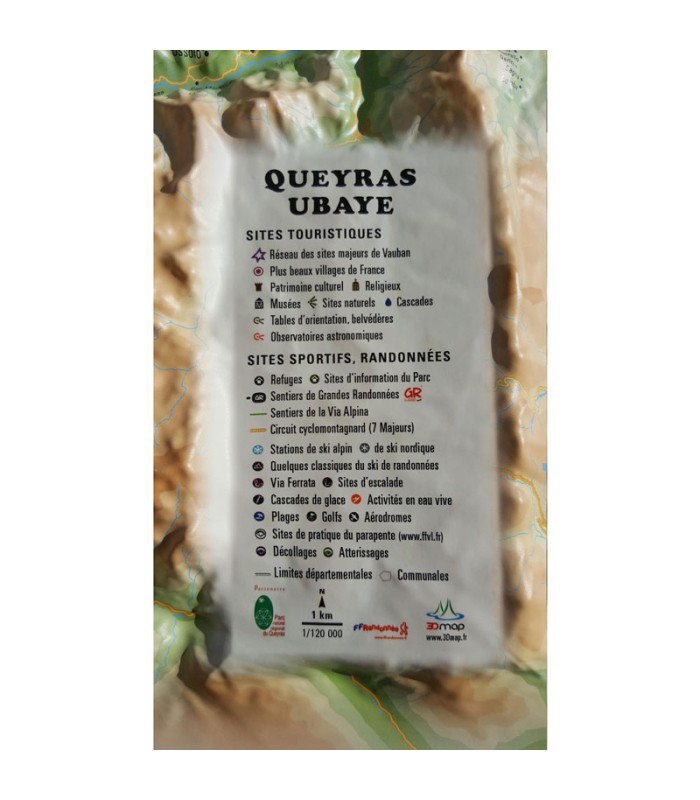 Carte en relief de Queyras Ubaye 3DMap