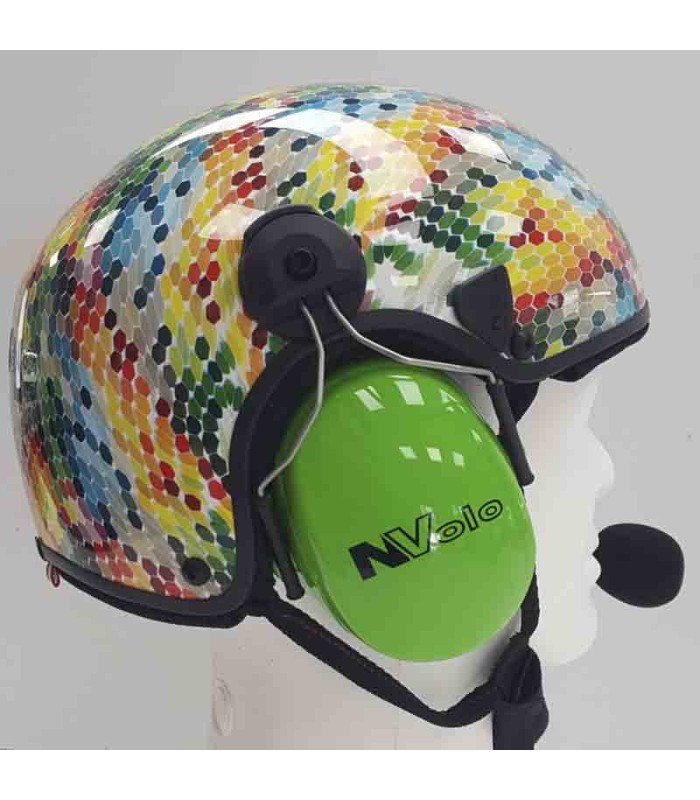 Motorschirmhelm N.Volo Wassertransferdruck mehrfarbig