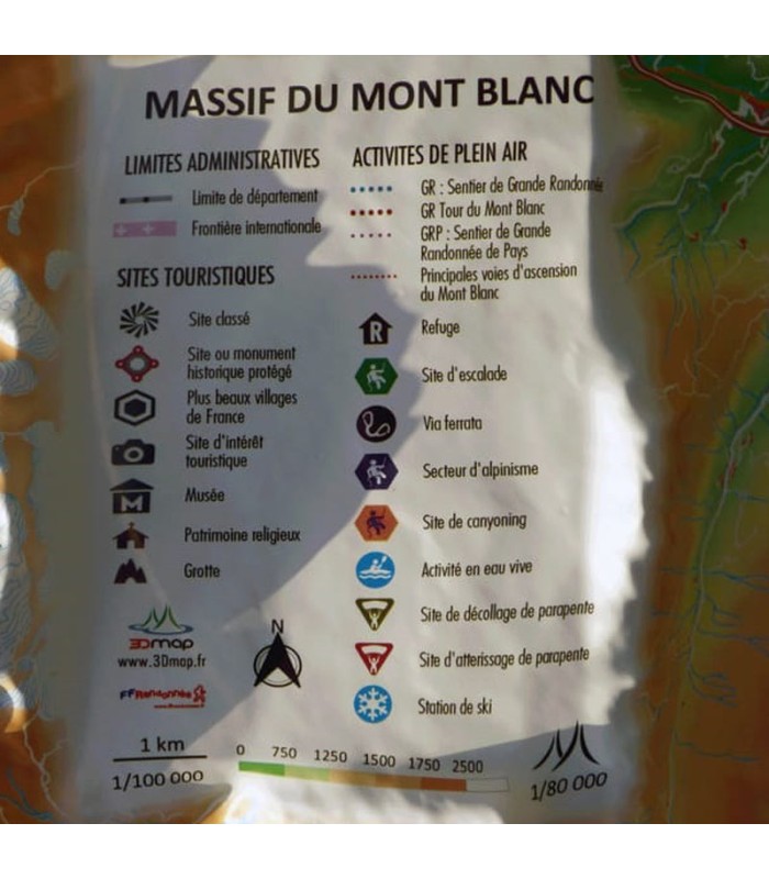 Carte en Relief du Massif du Mont-Blanc 3DMap