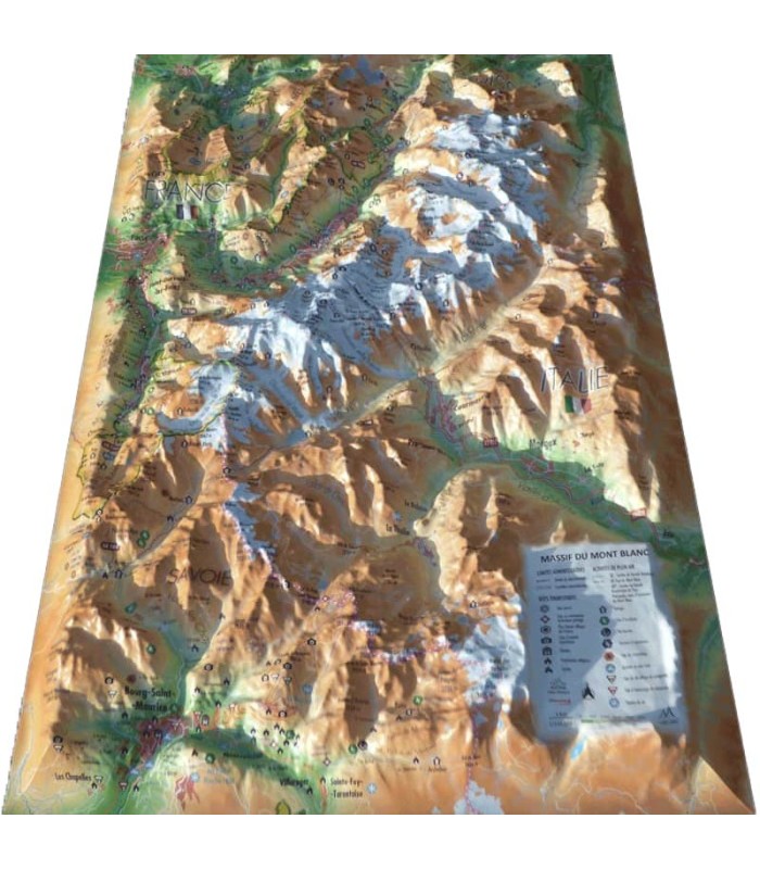 Carte 3d de la marque 3Dmap le Mont Blanc