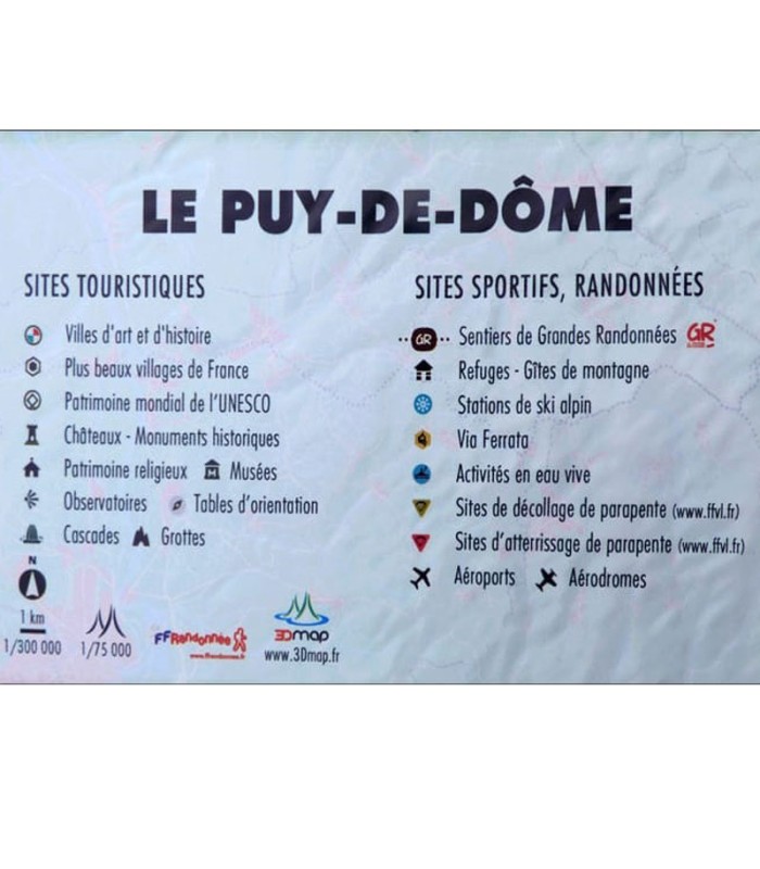 Carte en Relief du Puy de Dôme 3DMap