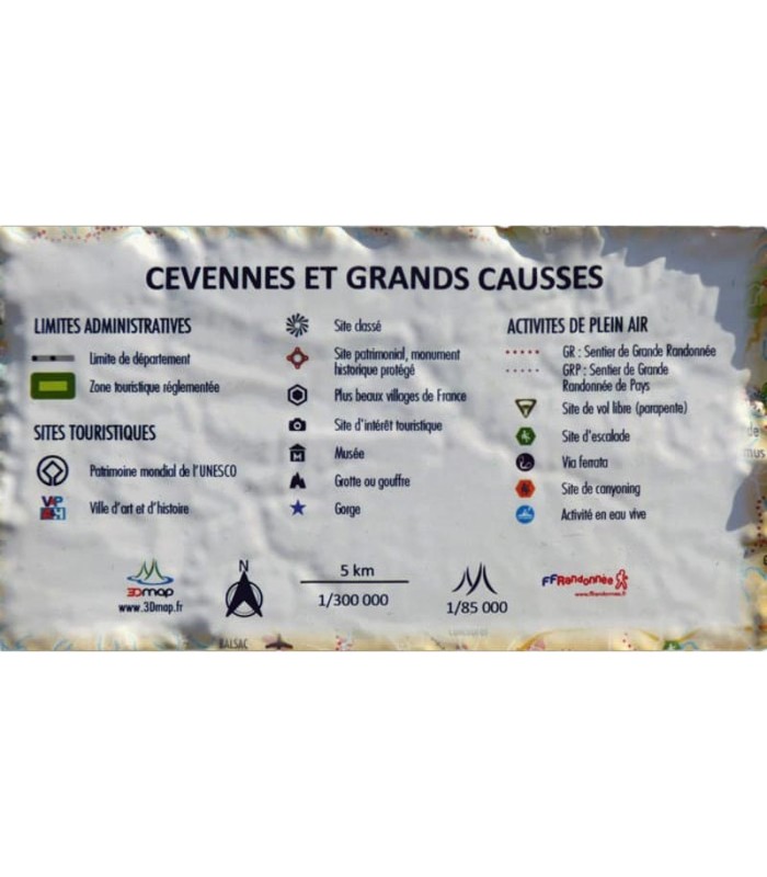 Carte en Relief des Cévennes et Grands Causses 3DMap