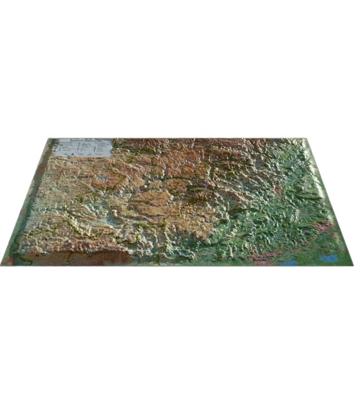 Carte à plat 3D Cévennes et Grands Causses