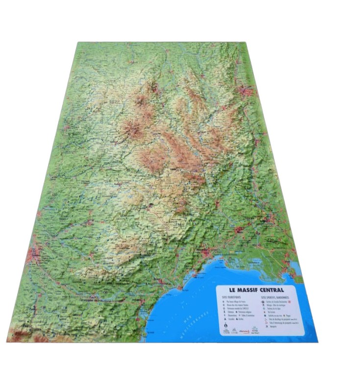 Carte du massif central de la marque 3D Map