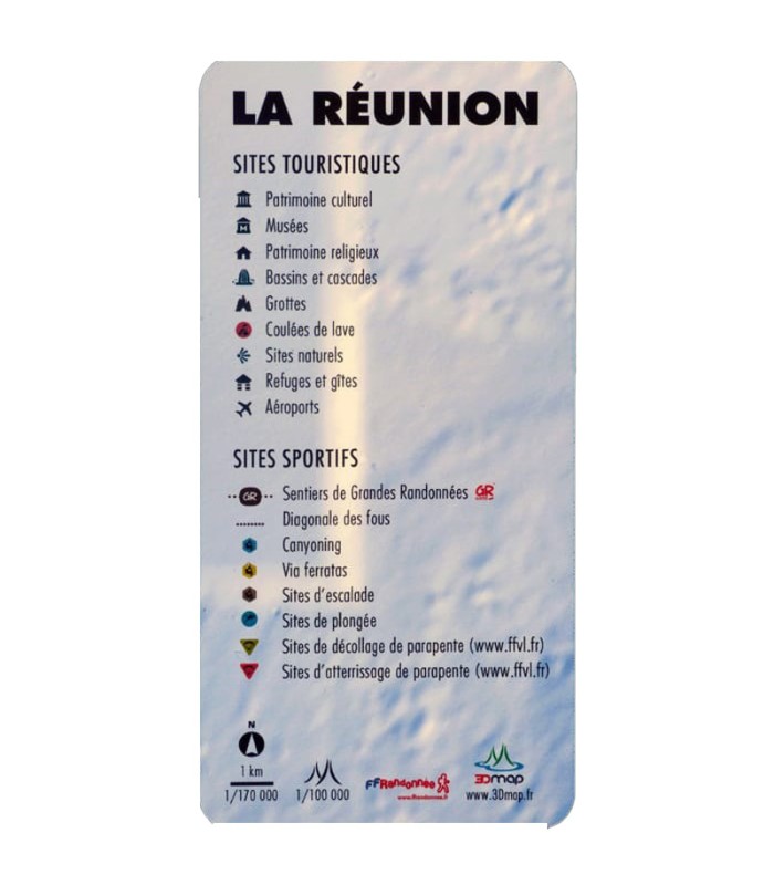 Carte de l'ile de la réunion de la marque 3D Map