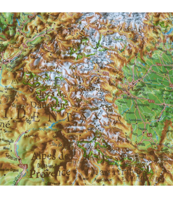 Carte en Relief l'Arc Alpin 3DMap