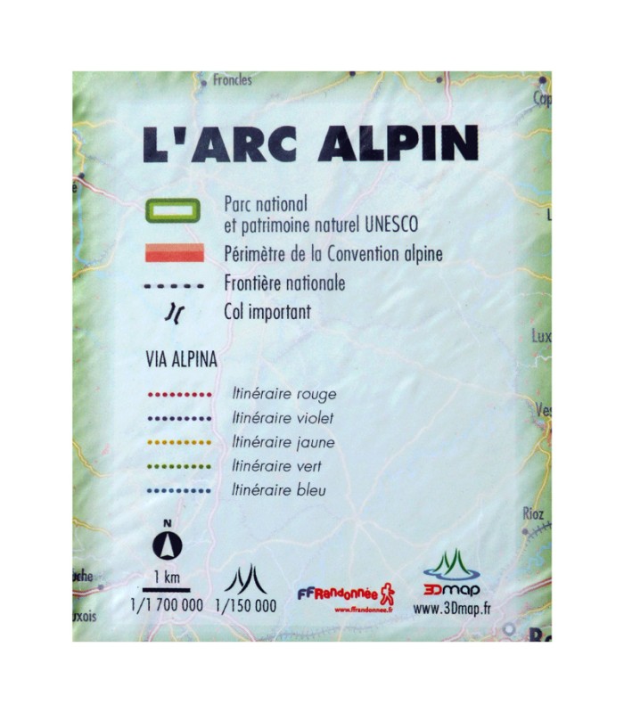 Carte en Relief l'Arc Alpin 3DMap