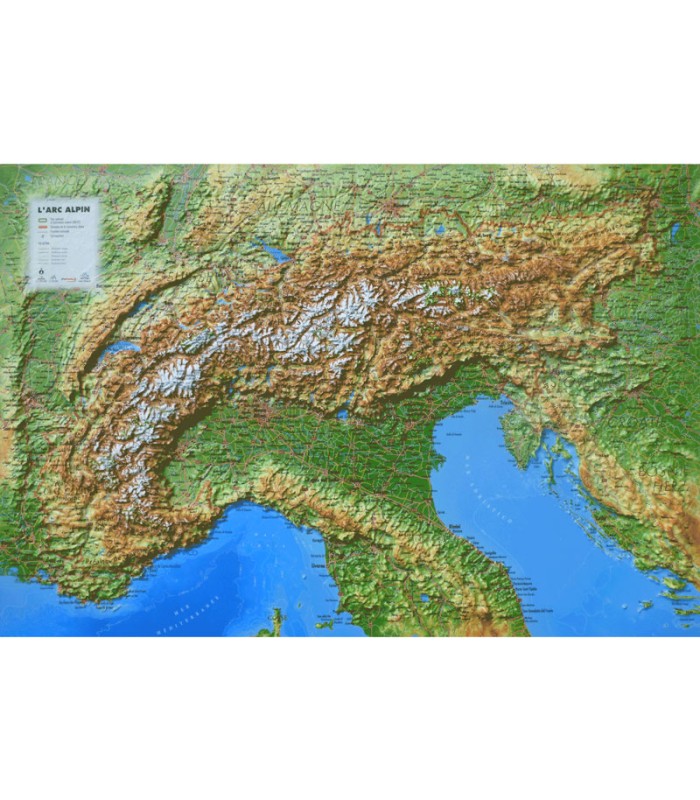 Carte en Relief l'Arc Alpin 3DMap