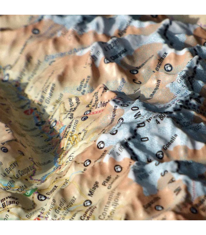 Carte en Relief du Massif du Mont-Blanc et sa région 3DMap