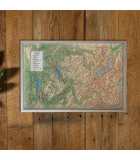 Carte en relief Massif du Mont-blanc et sa région