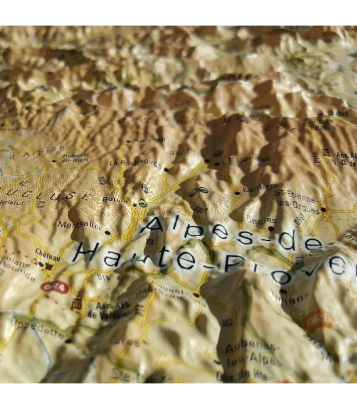 Carte en Relief les Massifs de Provence 3DMap