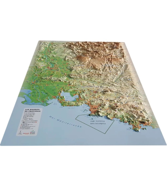 Carte en relief 3D Maps des Massifs de Provence