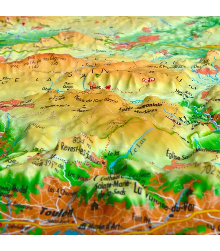 Carte en Relief Sainte Baume - Sainte Victoire 3DMap