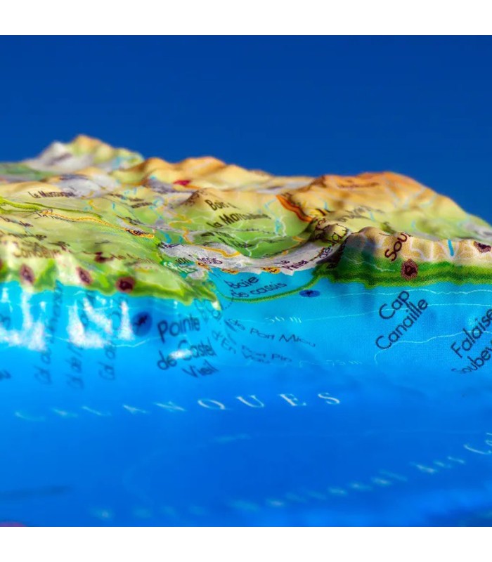 Mini Carte en Relief des Calanques (Marseille-Cassis-La Ciotat) 3DMap