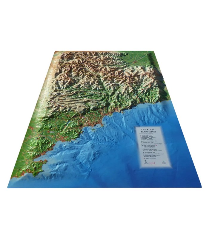 Map in Relief des Alpes Maritimes