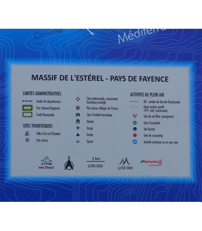 Carte en Relief Massif de l'Esterel - Pays de Fayence 3DMap