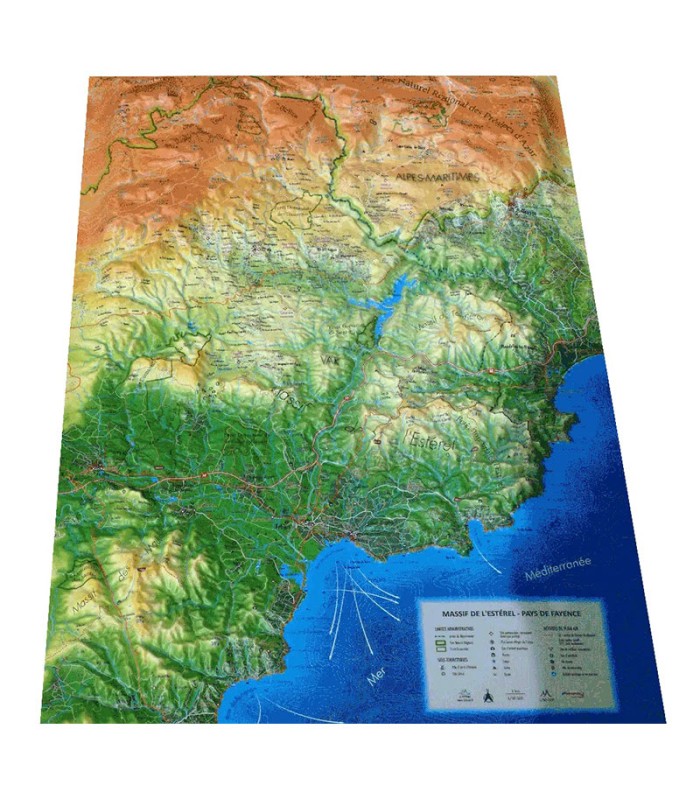 Carte en Relief Massif de l'Esterel - Pays de Fayence 3DMap