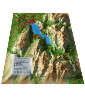 Mini Reliefkarte des Sees von Annecy