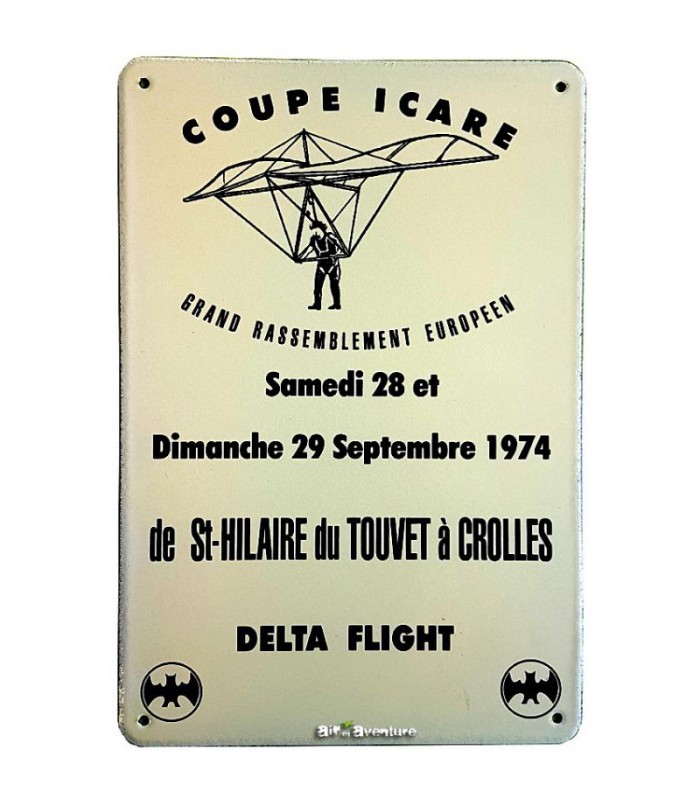 Echtes Emailleschild 1. Coupe Icare