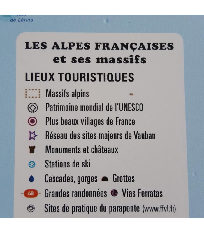 Map en Relief des Alpes Françaises et Massifs Alpins