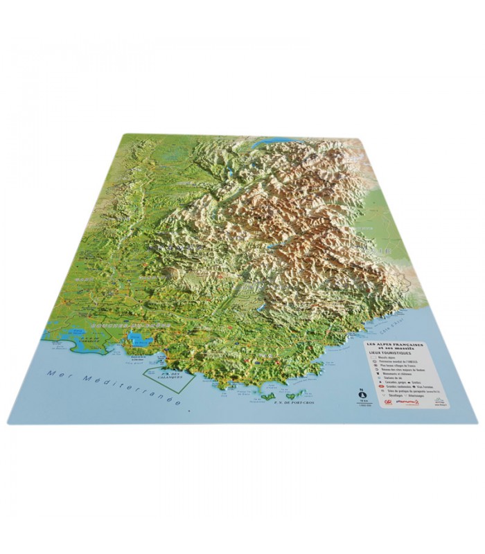 Carte en Relief des Alpes Françaises et Massifs Alpins