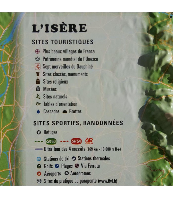 Carte en Relief de l'Isère