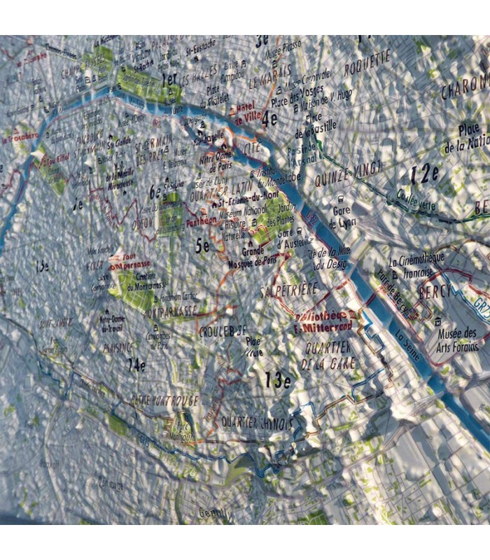 Carte en relief de Paris 3D Map
