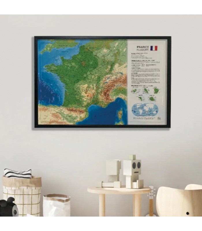 Reliefkarte Frankreich Physikalisch 3DMap