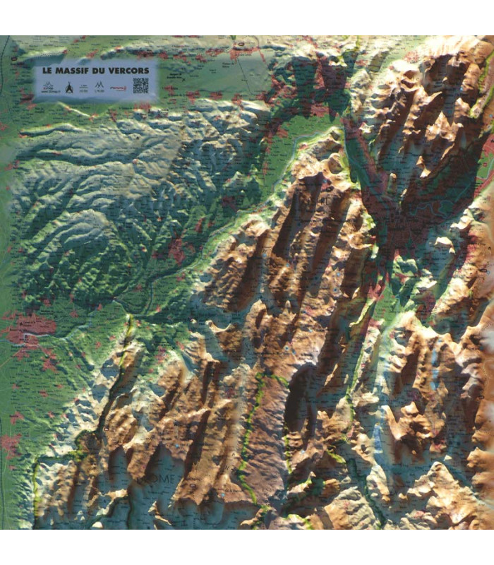 Reliefkarte des Vercors-Massivs 3DMap