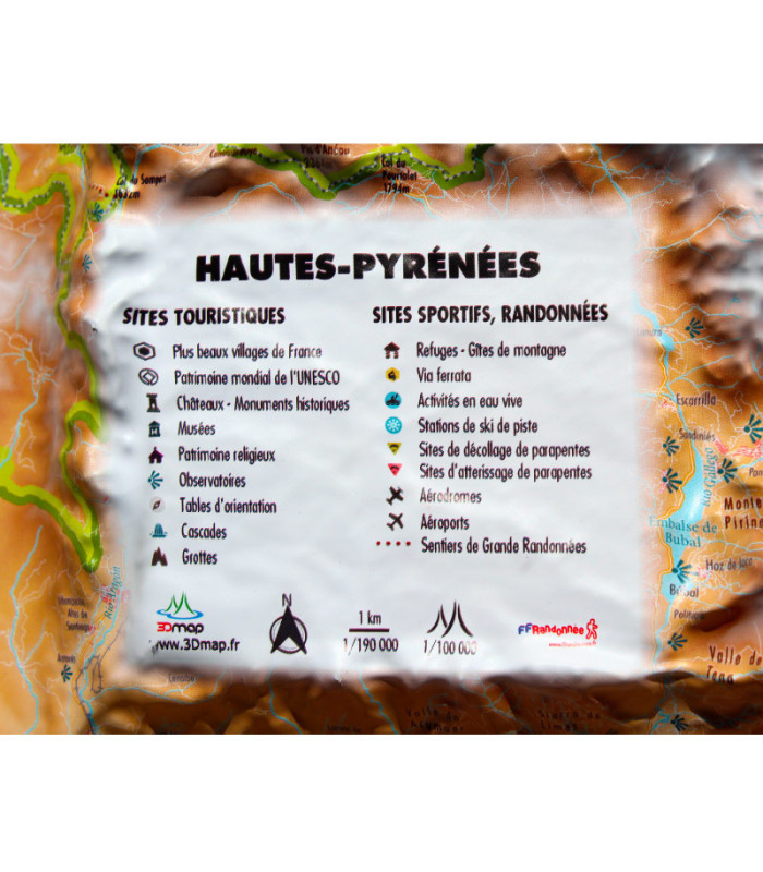3D Relief Map of Hautes-Pyrénées by 3DMap