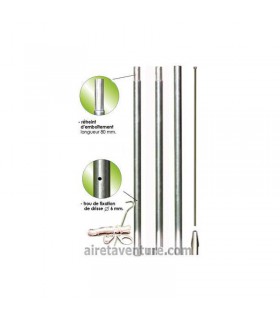 Mât Tubular emboitable 28mm x 4 m Alu