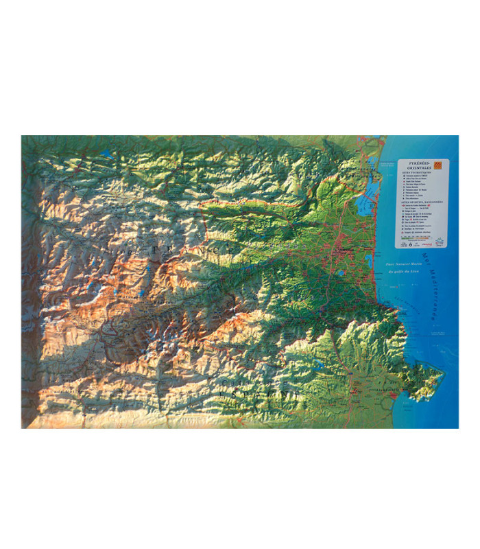 Reliefkarte von Pyrénées-Orientales 3DMap