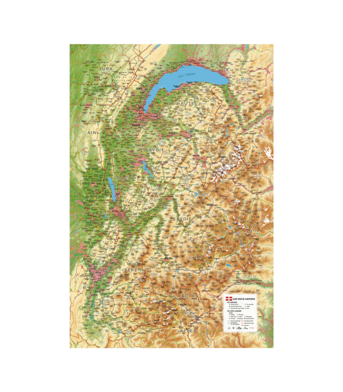 Carte en Relief des Deux Savoies 3D Map
