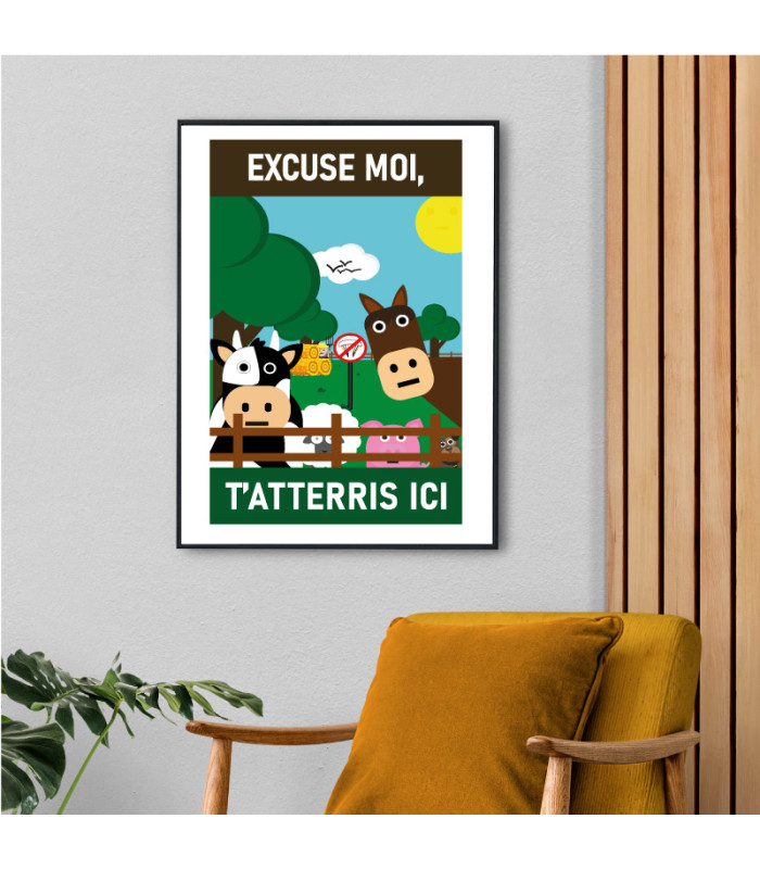 Humorvolle Gleitschirm-Poster – Air et Aventure