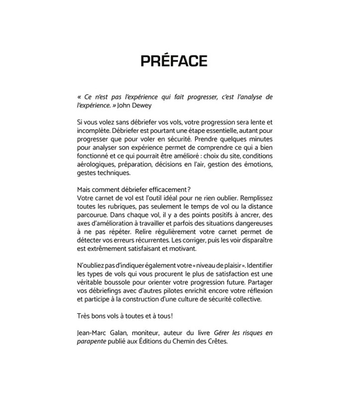 Carnet de vol Parapente