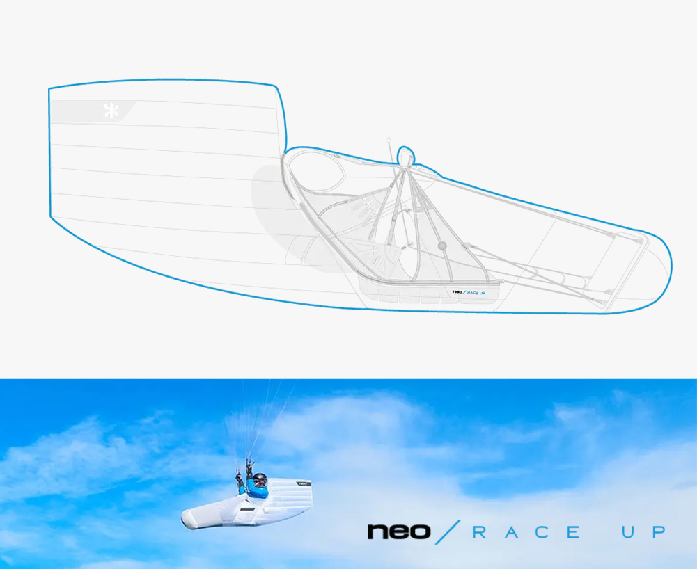 Race UP NEO aerodynamic design diagram