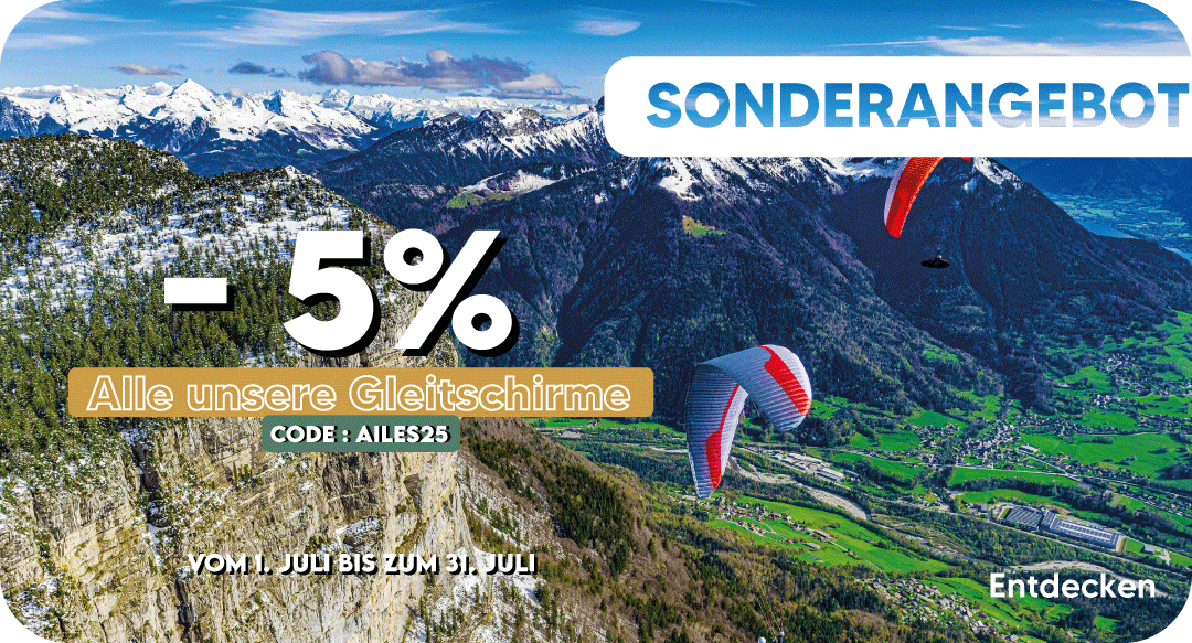 -5% Alle unsere Gleitschirme