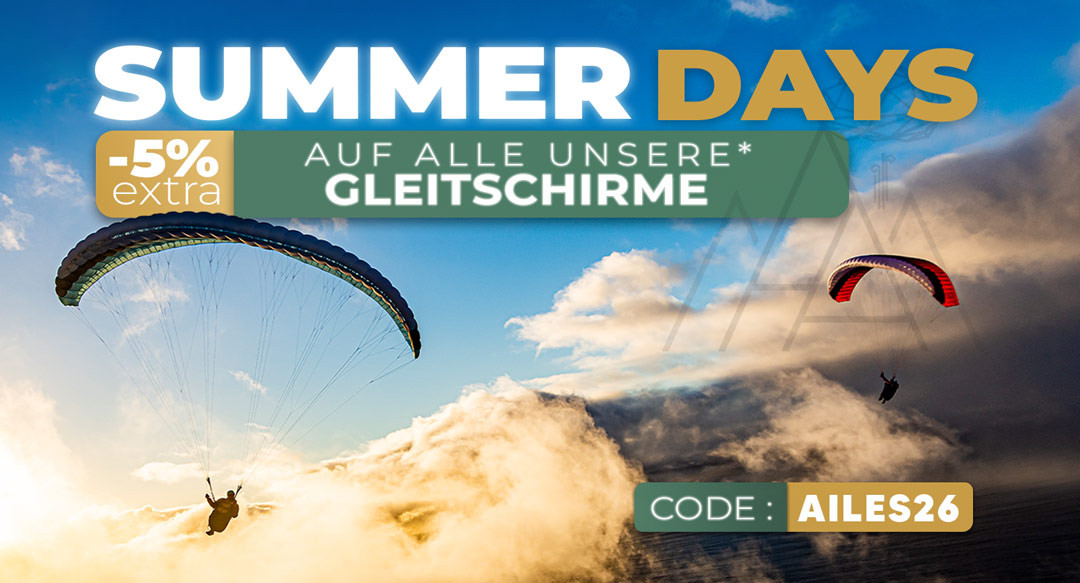 -5% Alle unsere Gleitschirme